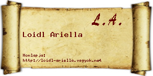Loidl Ariella névjegykártya